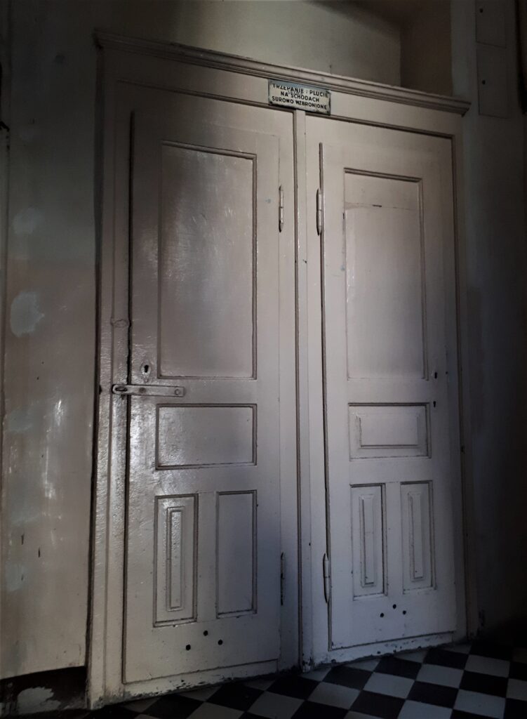 Drzwi na klatce schodowej oficyny płd. Fot. Robert Marcinkowski, 2020, źródło: lapidarium detalu.