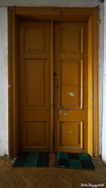 Oryginalna stolarka drzwi dwuskrzydłowe kwaterowo - płycinowe, źródło: zabytek.co