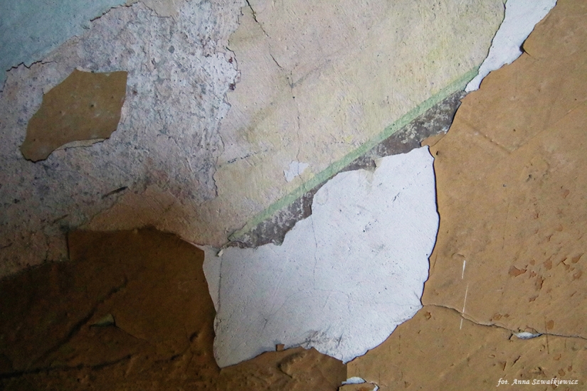 Naturalna odkrywka – wymalowania ścian klatki schodowej w lewej oficynie. Fot. Anna Szwałkiewicz, 2019, źródło: lapidarium detalu.