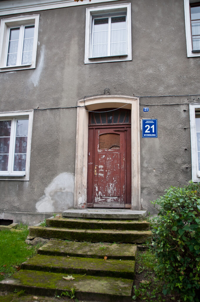 Drzwi, elewacja frontowa. Fot. Teresa Adamiak, 2021, źródło: Res in Ornamento